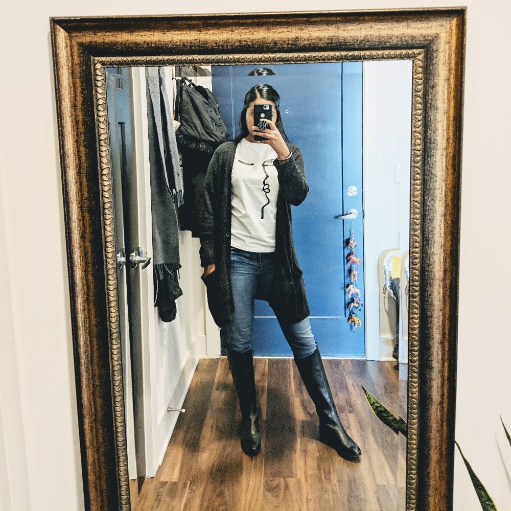 Madewell pocketed cardigan dark grey